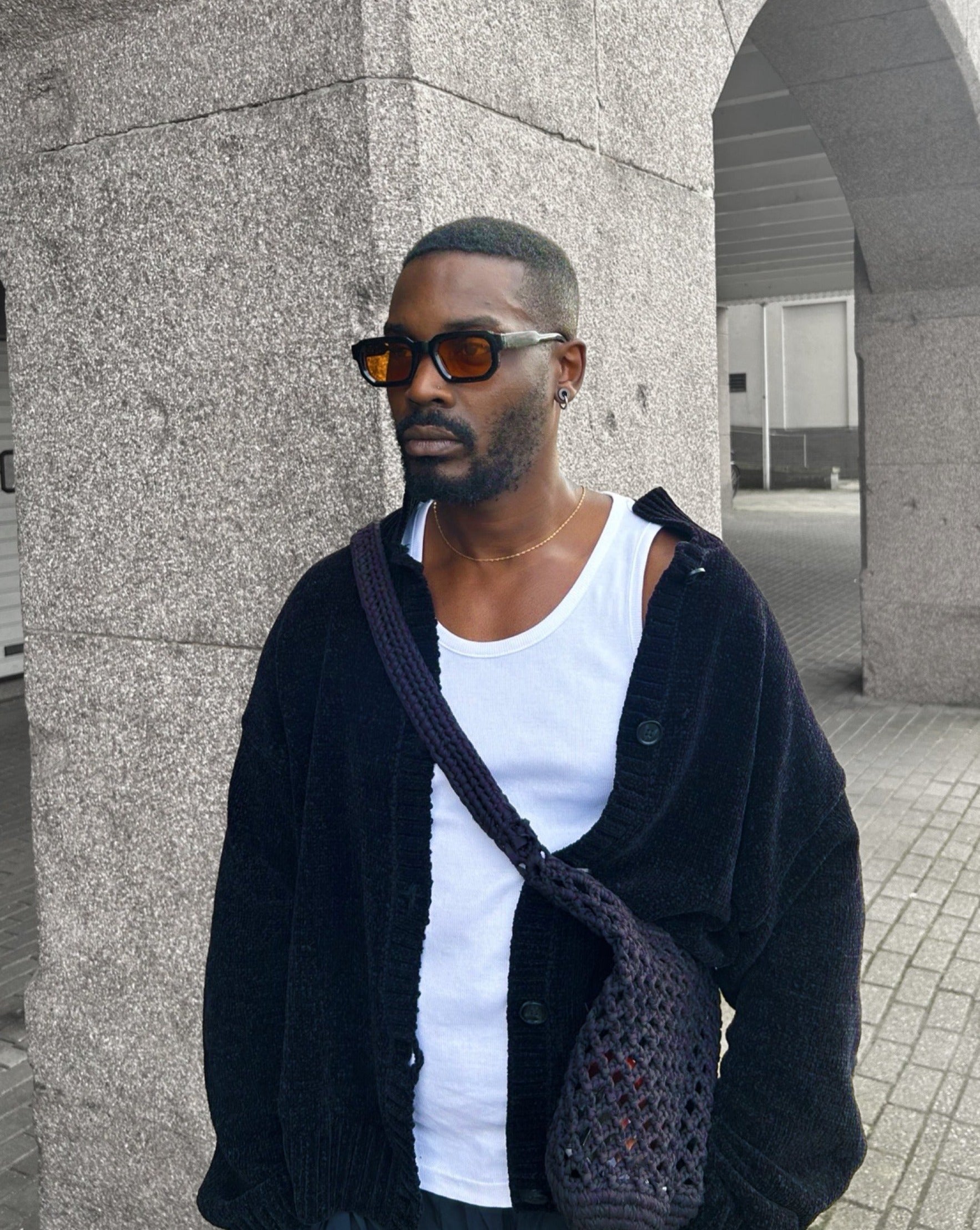 AURA Square Sunglasses | Orange / Black