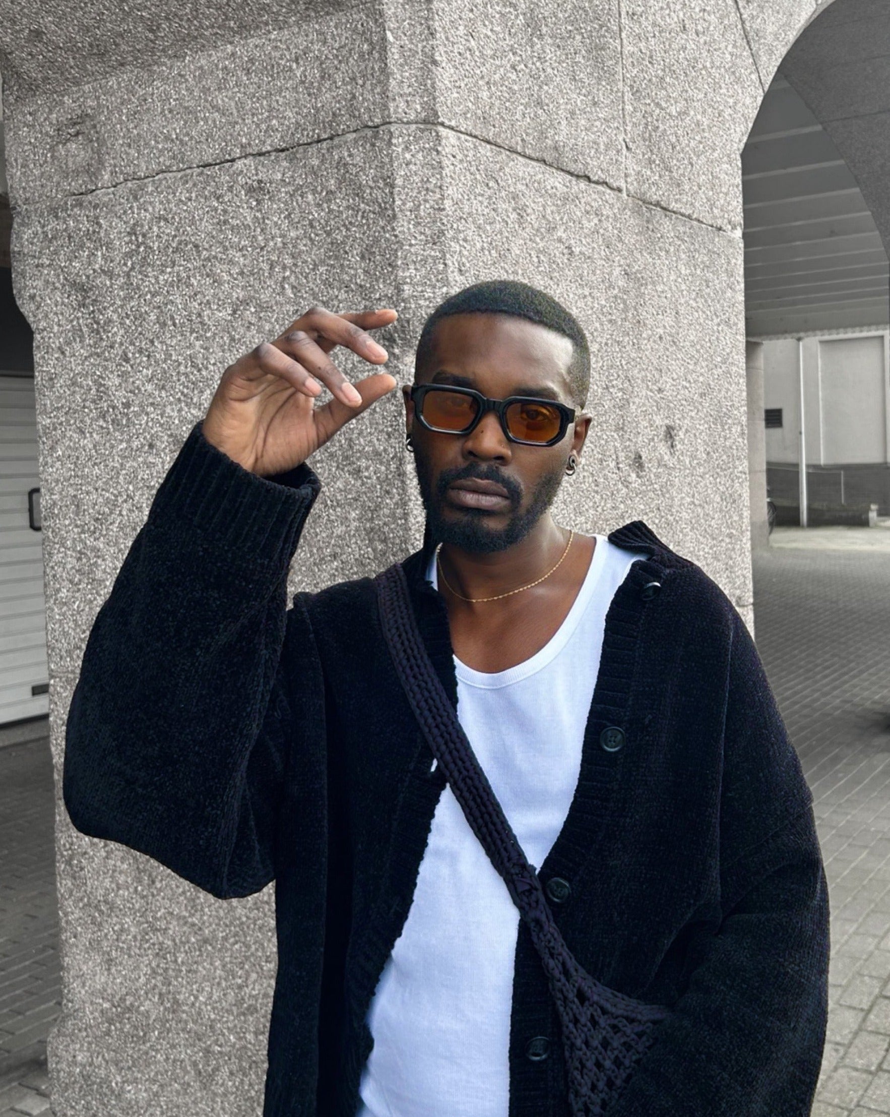 AURA Square Sunglasses | Orange / Black