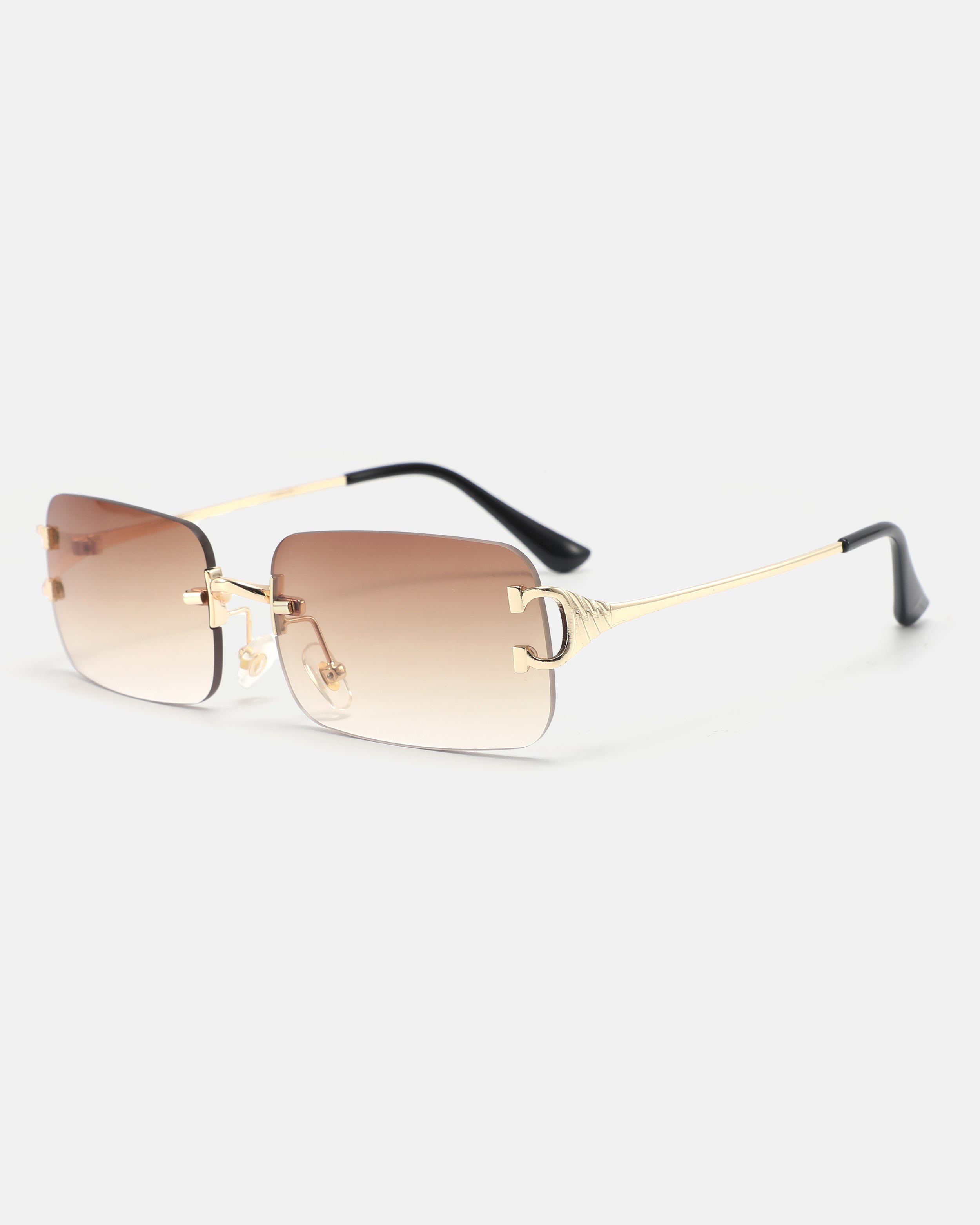 PRISM Rimless Sunglasses | Brown / Gold